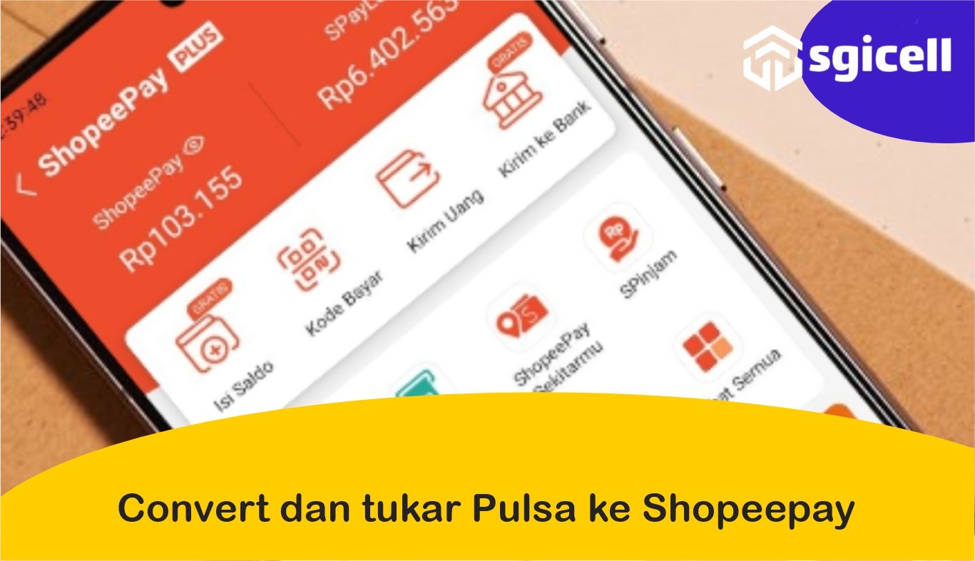 Convert dan tukar Pulsa ke Shopeepay