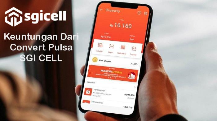 convert dan tukar pulsa ke shopeepay