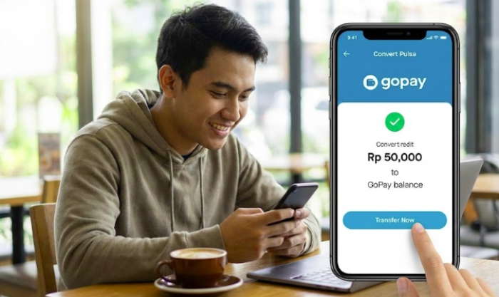 cara cairkan pulsa ke gopay