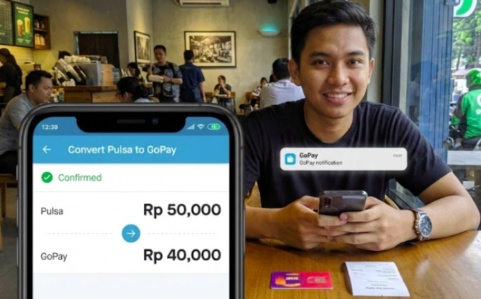 penukaran pulsa ke gopay